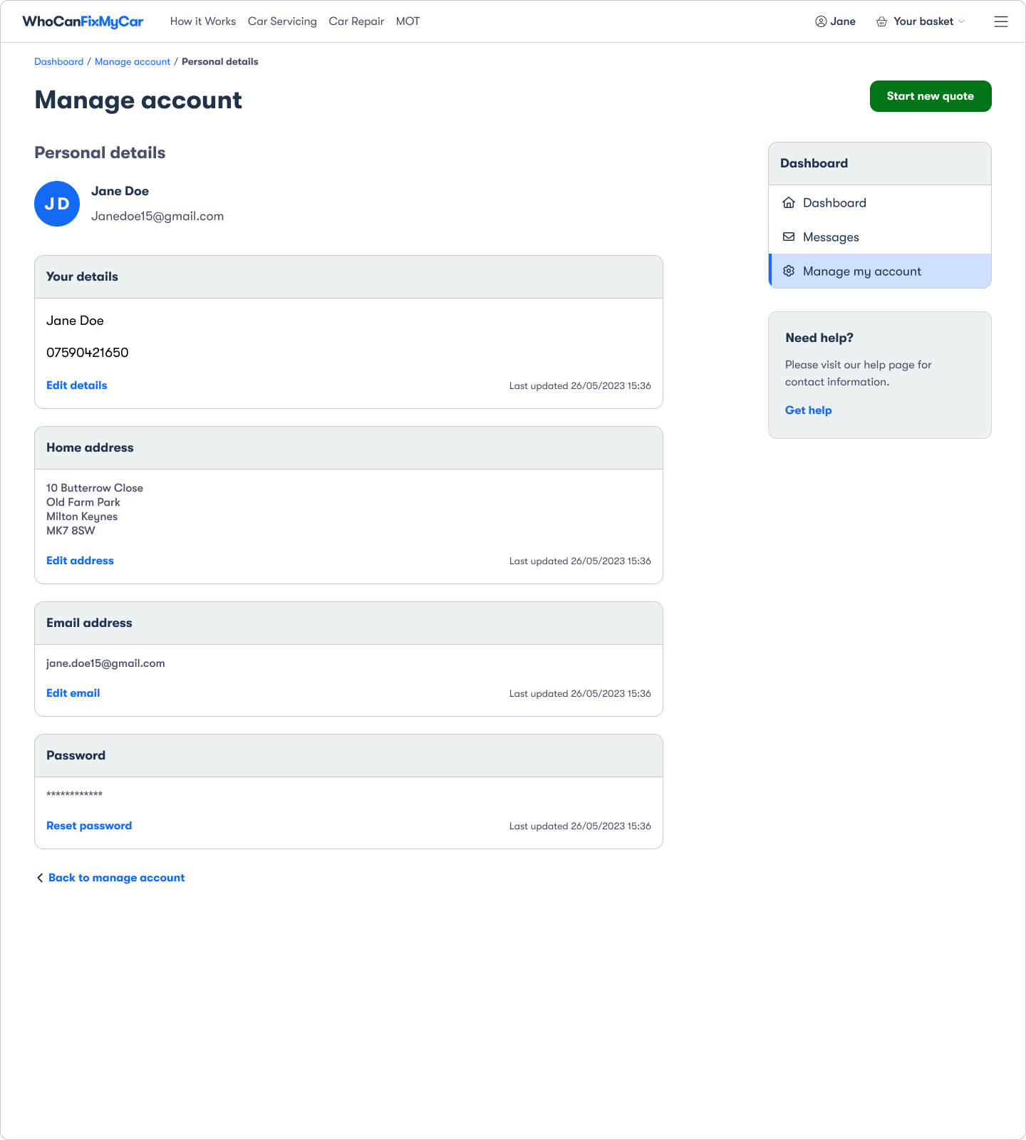 Driver Dashboard — Desktop view 9