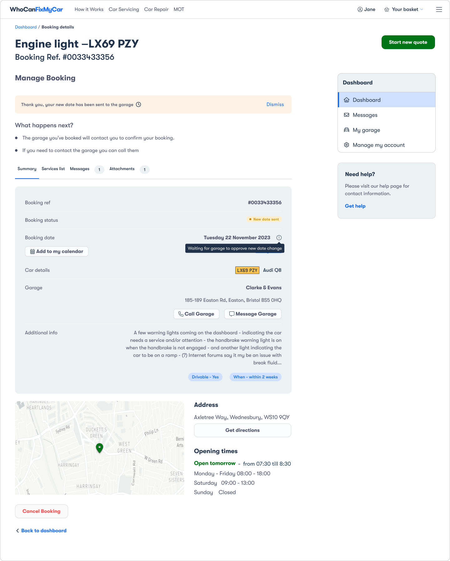 Driver Dashboard — Desktop view 3