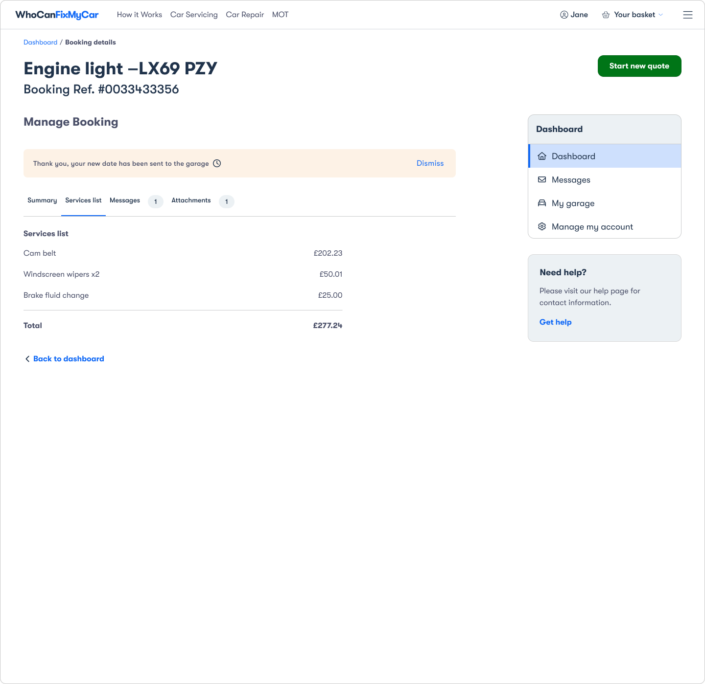 Driver Dashboard — Desktop view 4