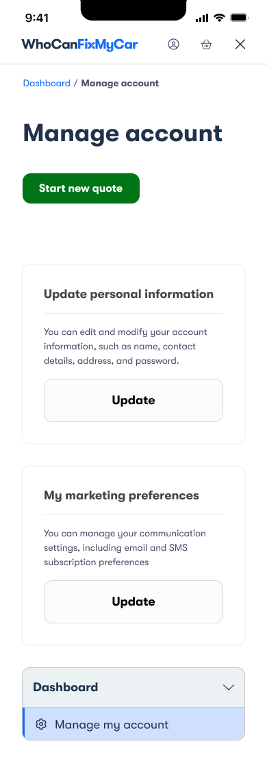 Driver Dashboard — Mobile view 4