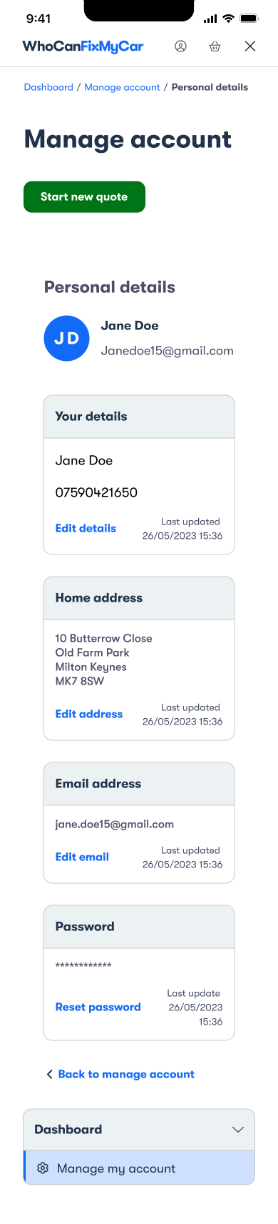 Driver Dashboard — Mobile view 5