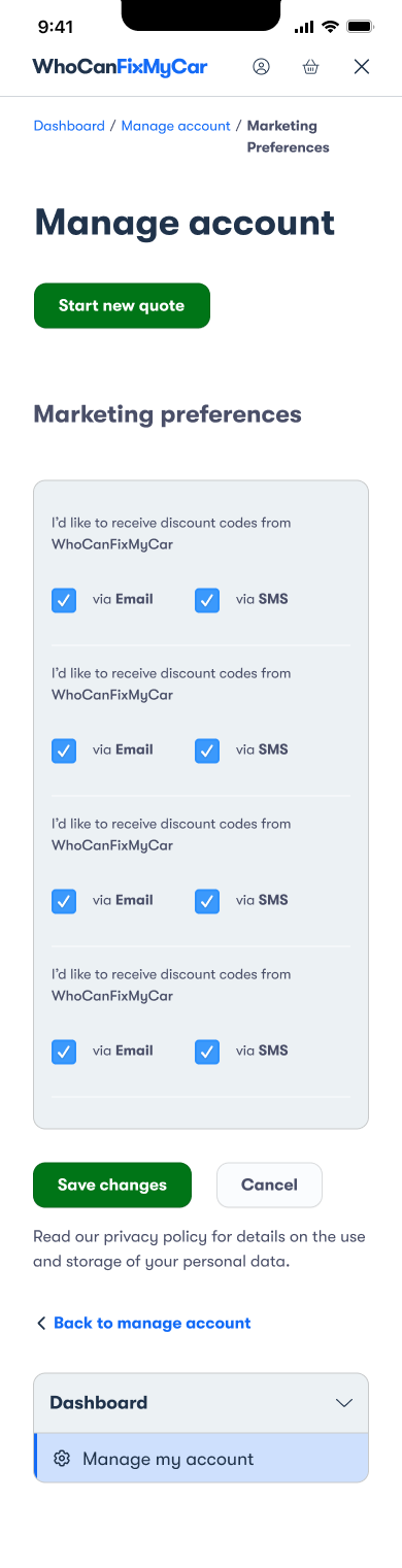 Driver Dashboard — Mobile view 6